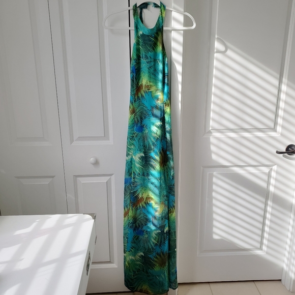 ♡SOLD♡ Luxxel Green Tropical Print Maxi Size S - Picture 5 of 16